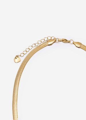 Flat necklace, gold