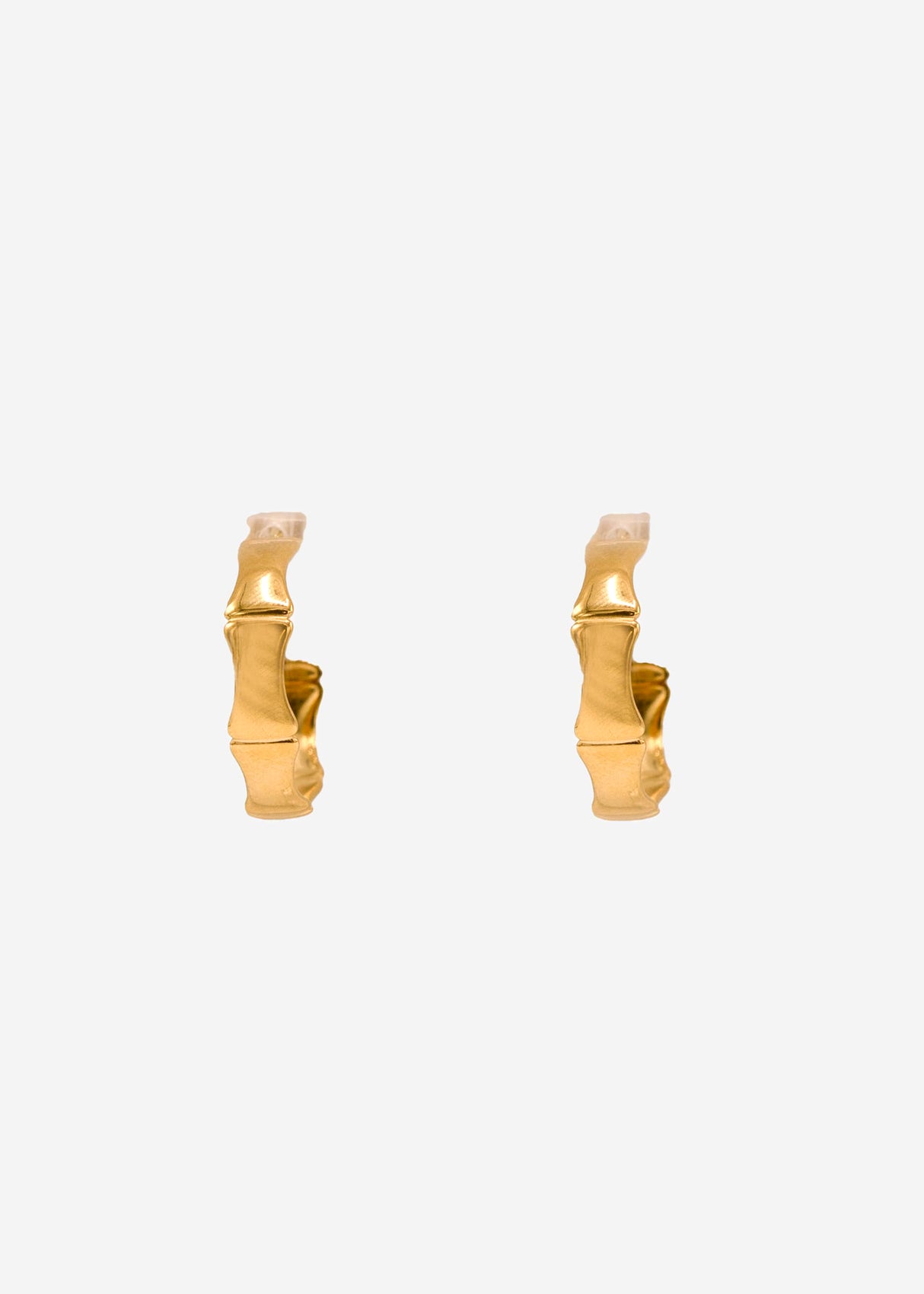 Curved hoop earrings, gold