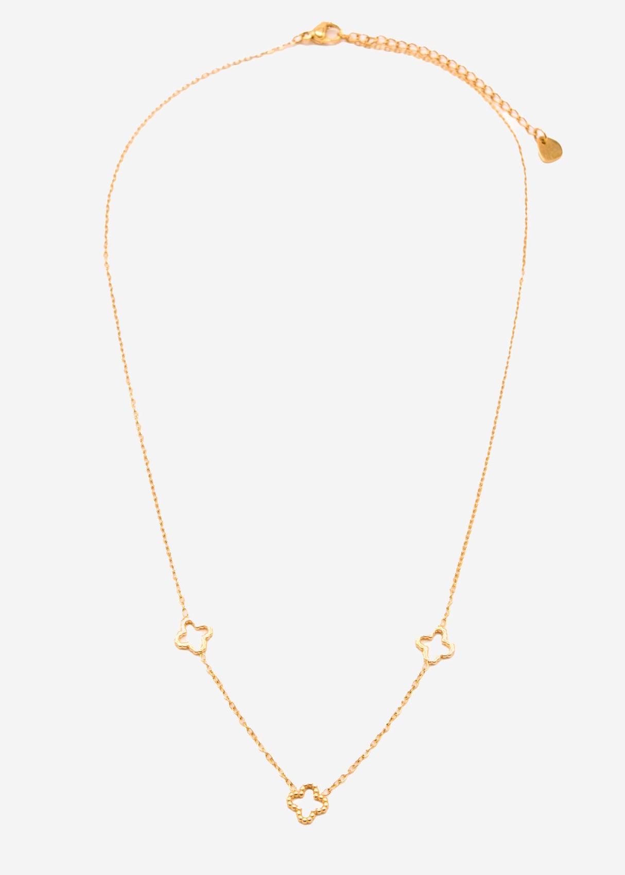 Halskette mit Kleeblättern, gold