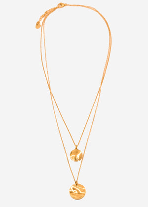 Combined chain with pendants, gold