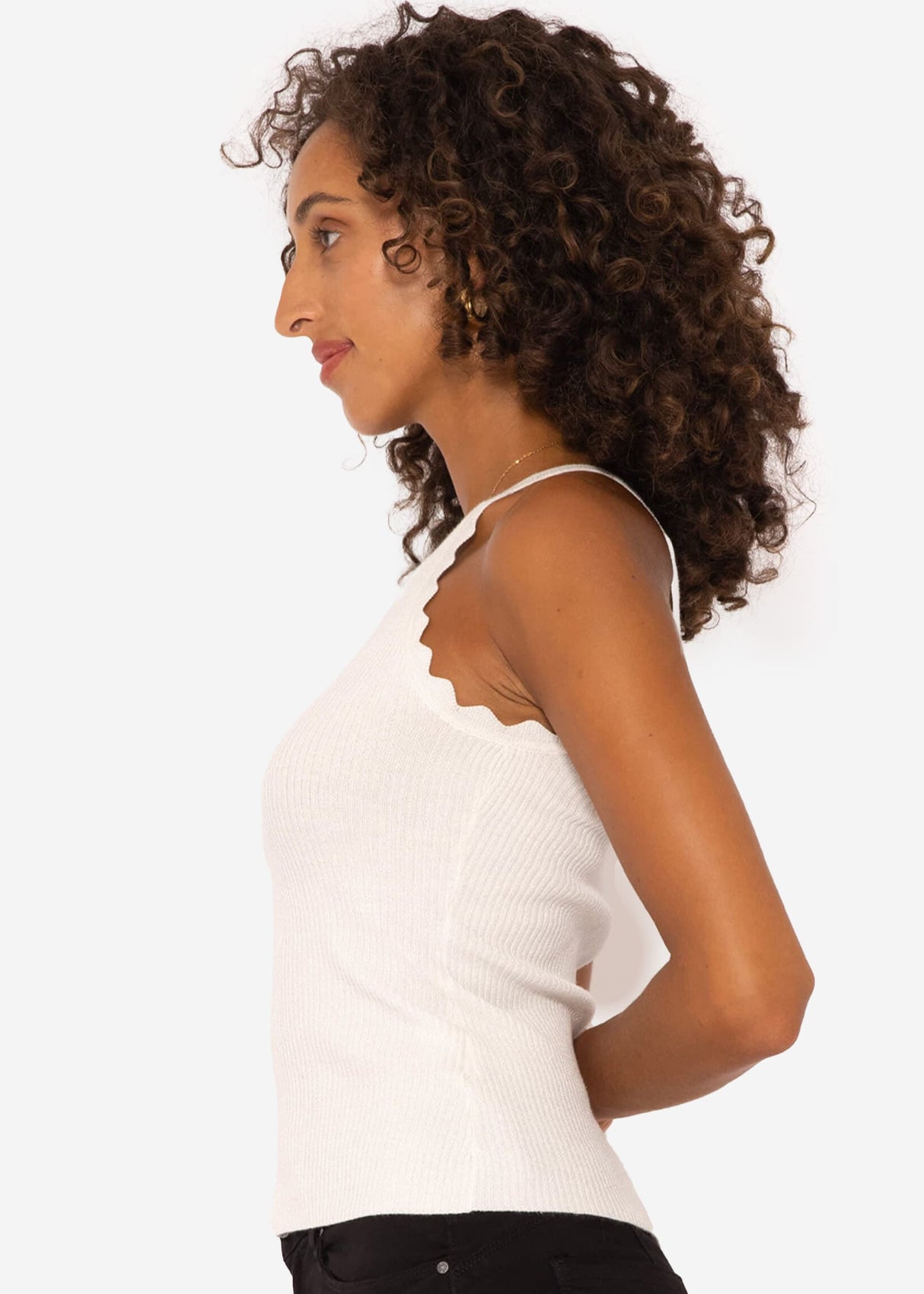 Lurex knit top - off-white