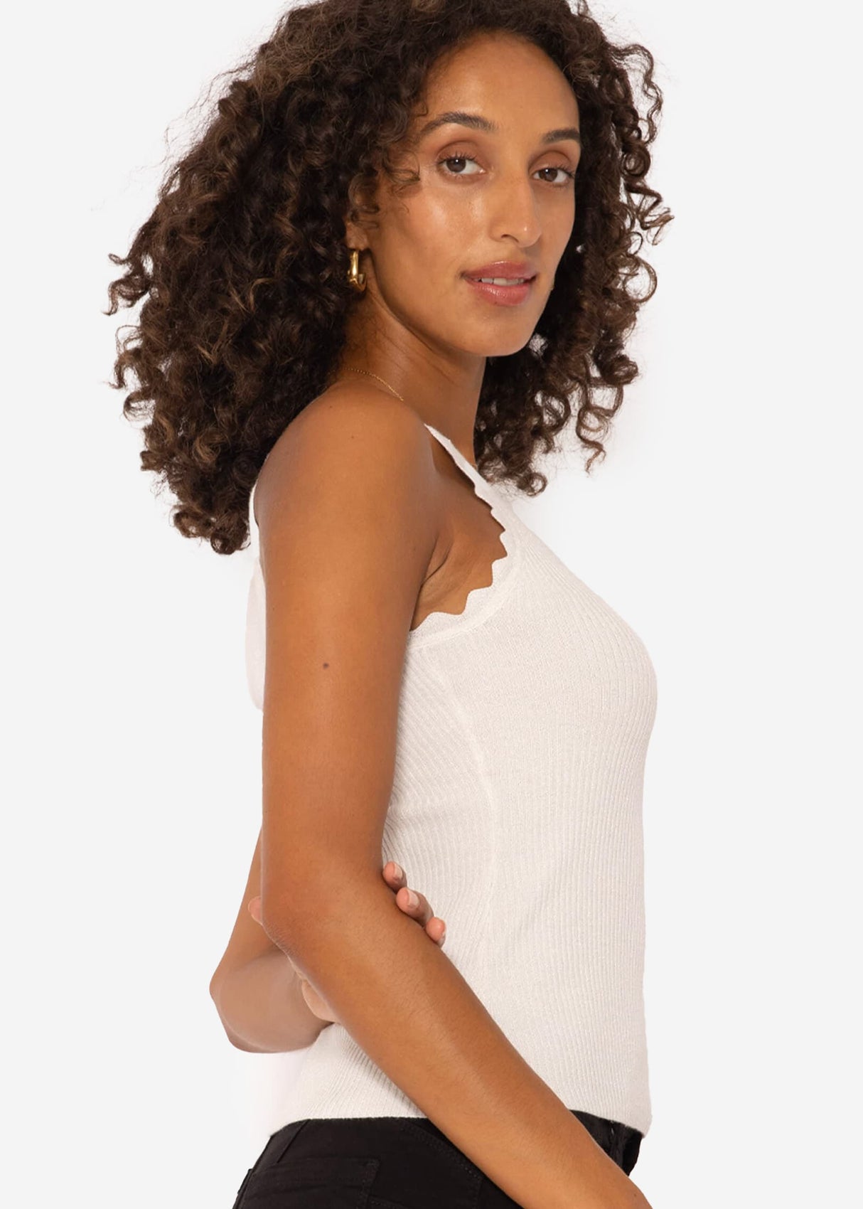 Lurex knit top - off-white