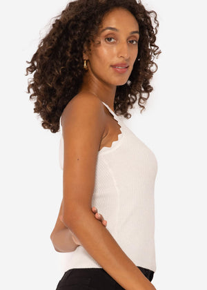Lurex knit top - off-white