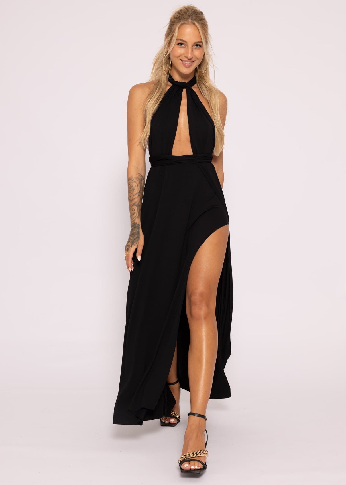 Maxi Multiway Kleid, schwarz