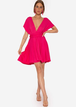 Multiway dress, raspberry red