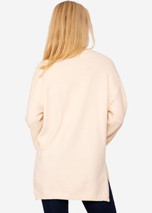 Oversize sweater with side slits - offwhite
