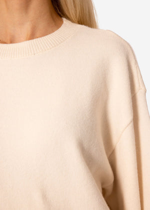 Oversize sweater with side slits - offwhite