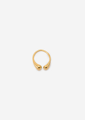 Ring with 2 balls, gold
