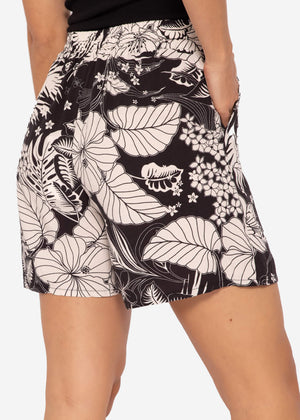 Printed shorts, black