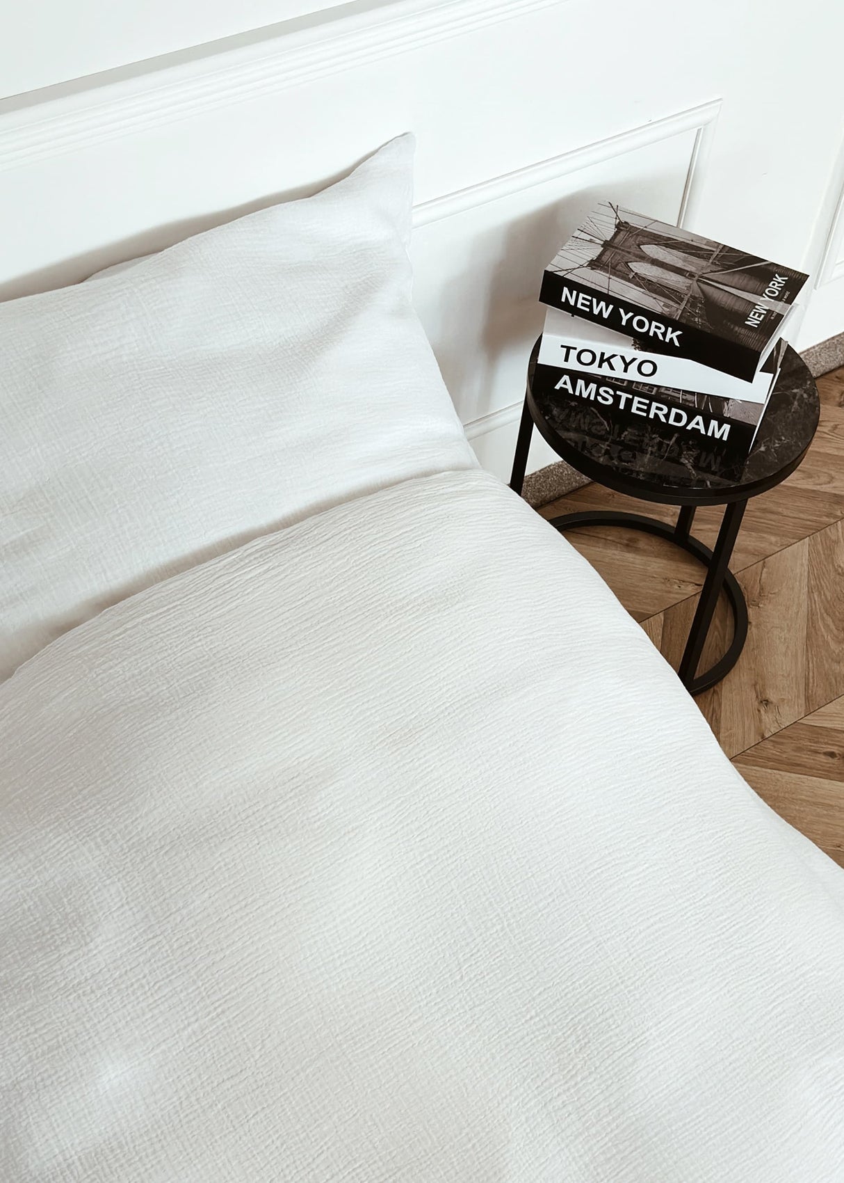 Muslin bed linen - white