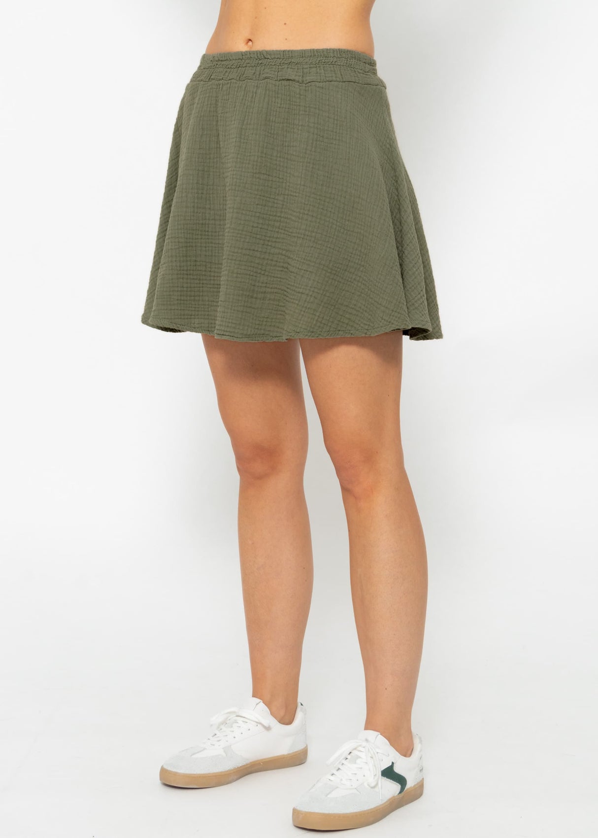 Musselin Rock-Shorts, khaki