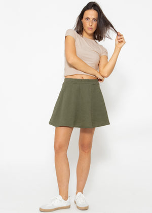 Musselin Rock-Shorts, khaki