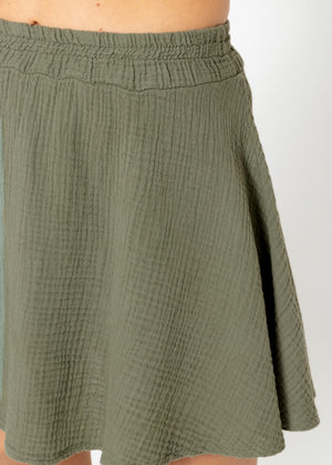 Musselin Rock-Shorts, khaki