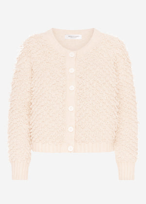 Cardigan with loop structure - light beige