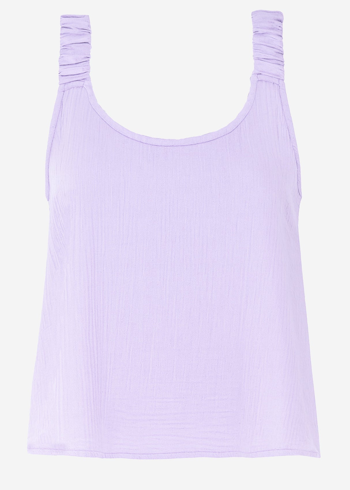Musselin top with gathered straps - lilac
