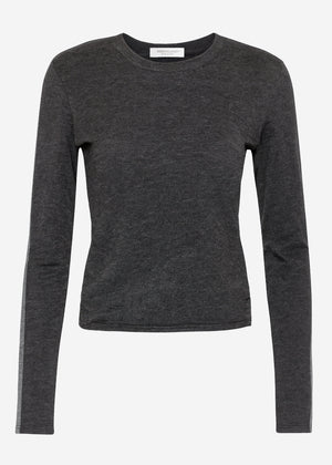 Thermal long-sleeved shirt with contrast sleeves - grey