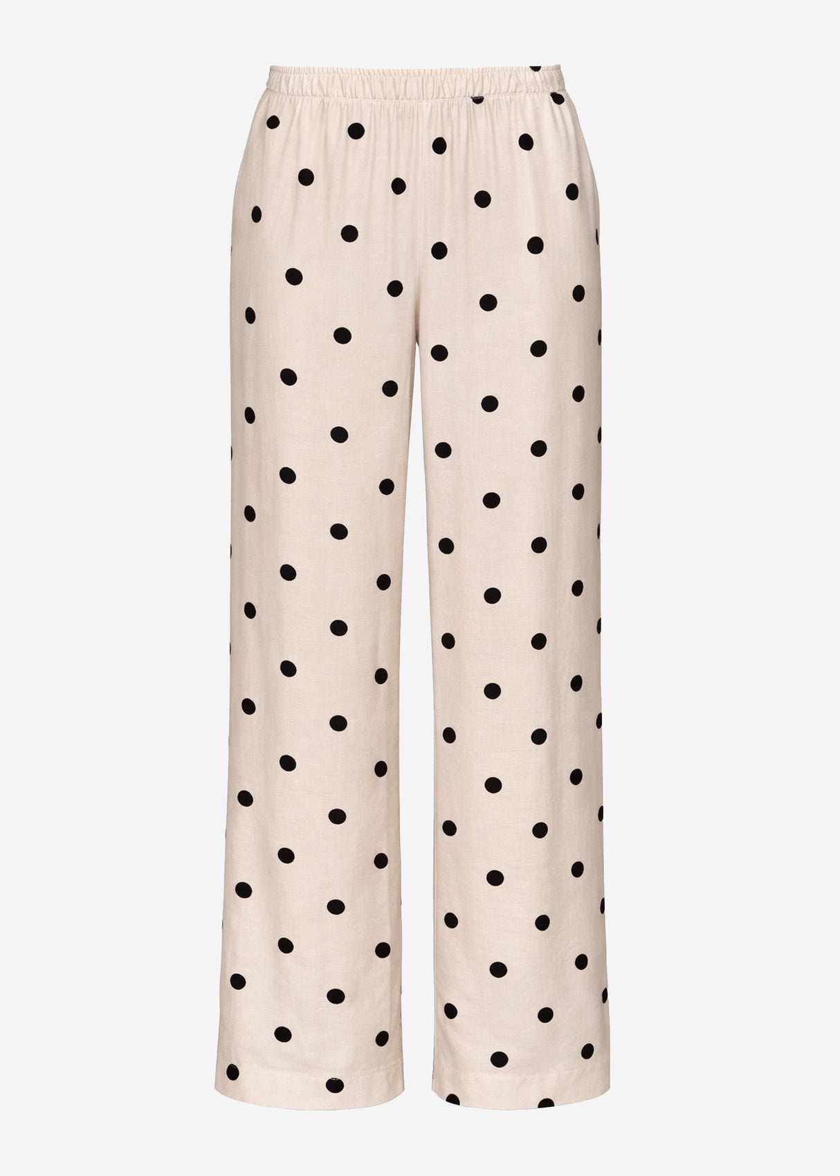 Gepunktete Hose mit weitem Bein - hellbeige