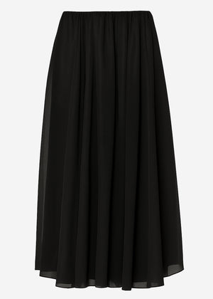 Long chiffon skirt - black