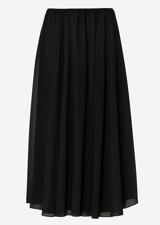 Long chiffon skirt - black