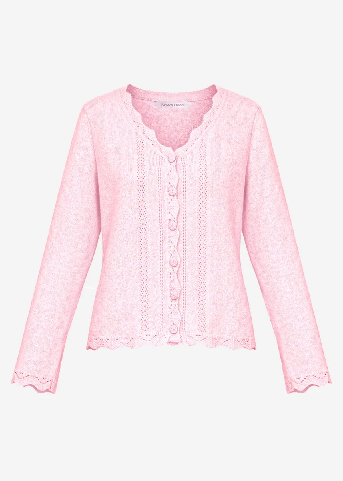 Pointelle Strickjacke - rosa