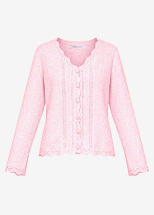 Pointelle Strickjacke - rosa