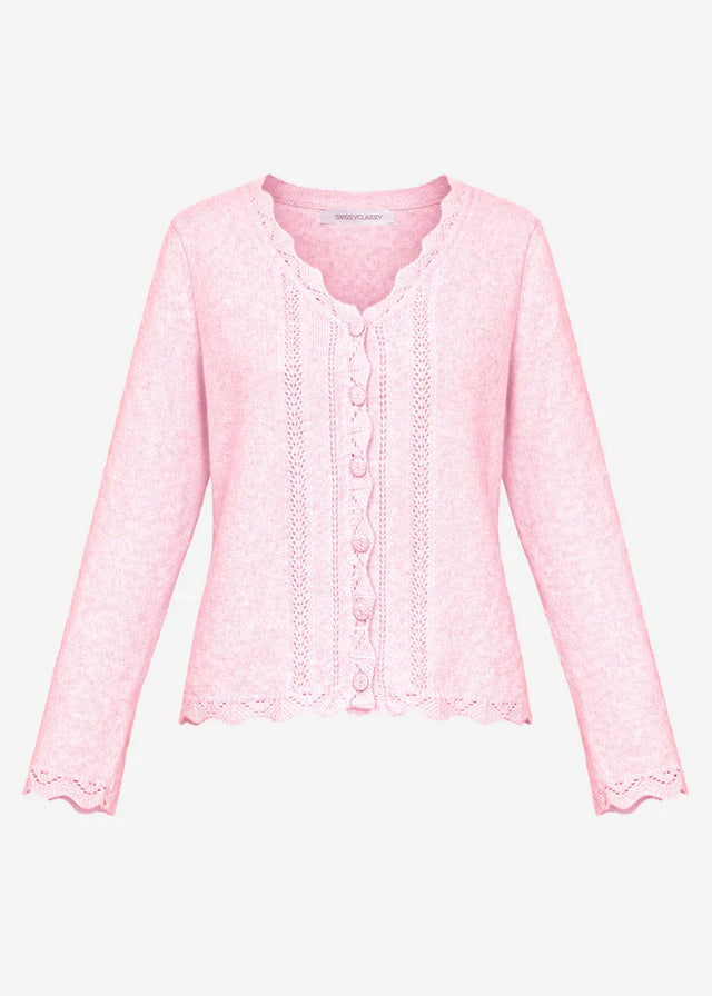 Pointelle Strickjacke - rosa