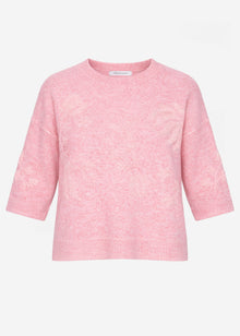 Jumper with floral embroidery - rose