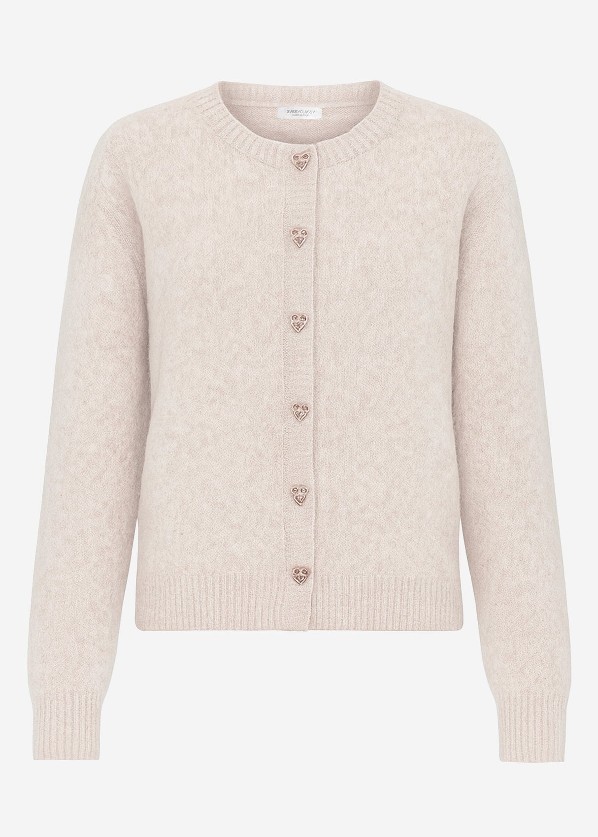 Cardigan with heart buttons - greige