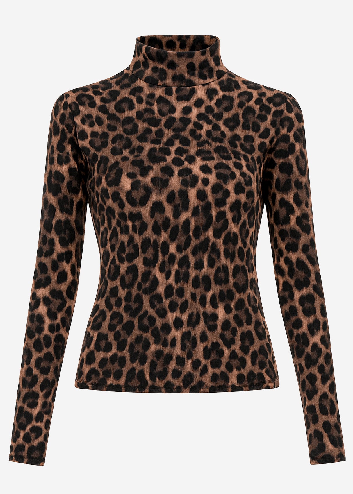 Langarmshirt im Leo-Print - braun