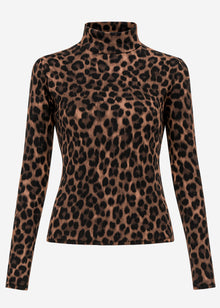 Langarmshirt im Leo-Print - braun