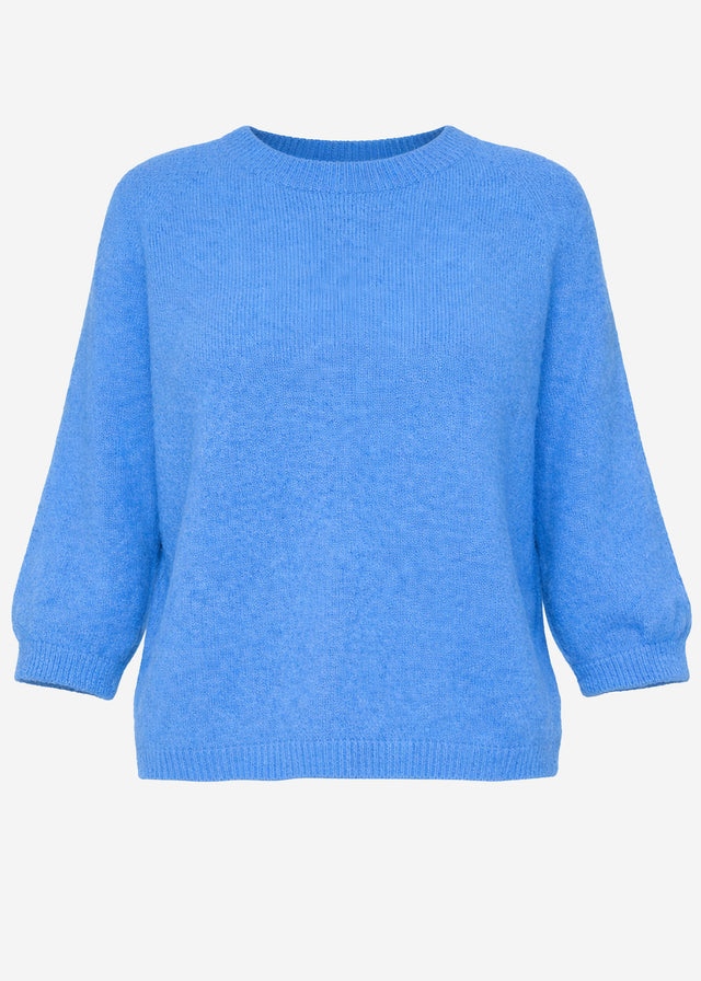 Strickoberteil mit Alpaka - blau