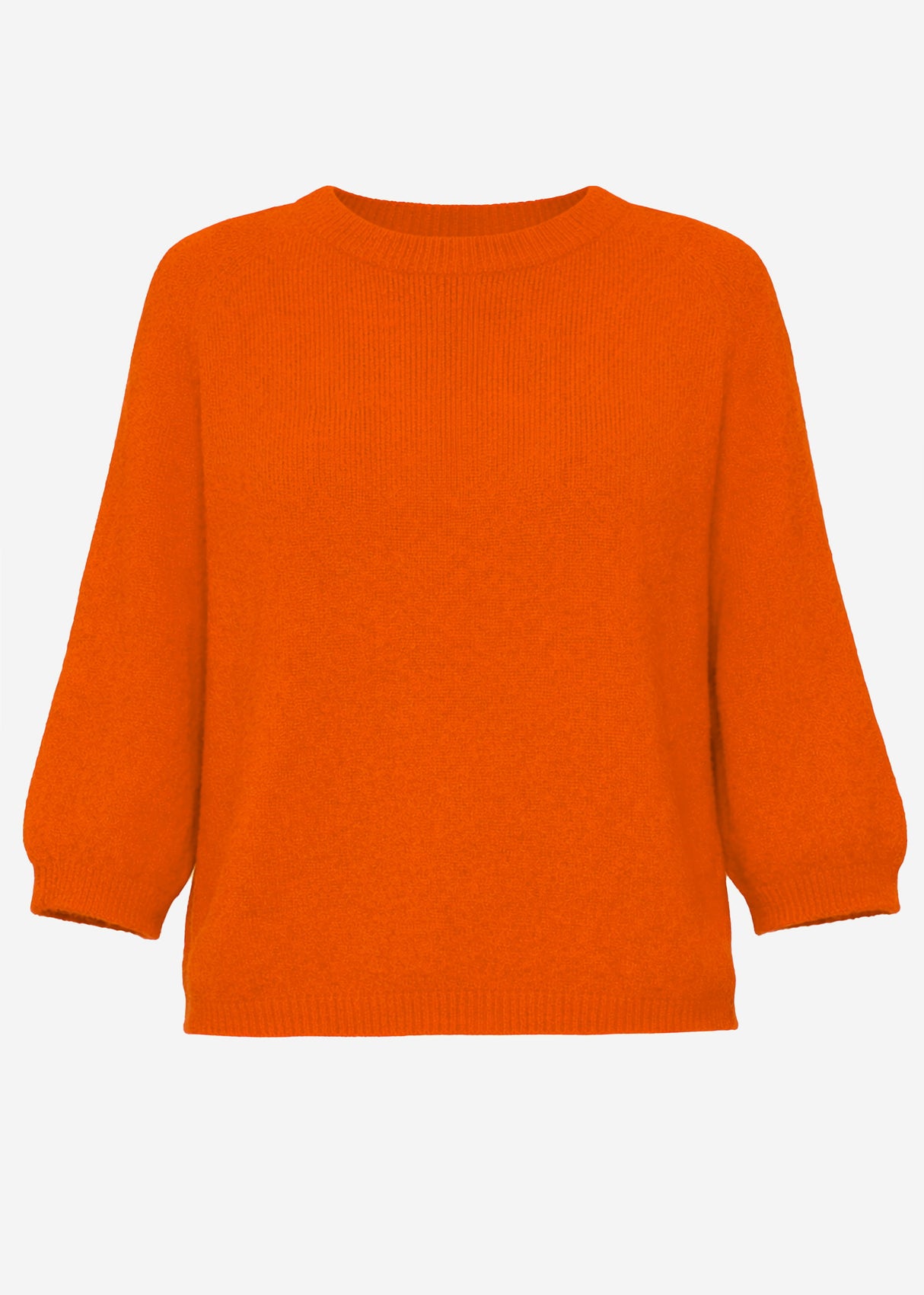 knitted sweater with half-length sleeves - orange