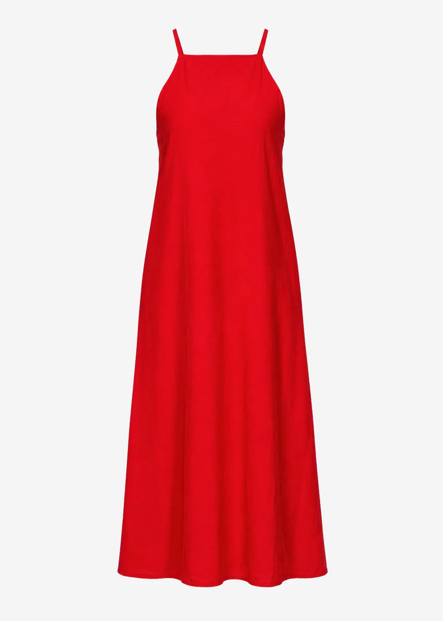 Long slip dress with straps