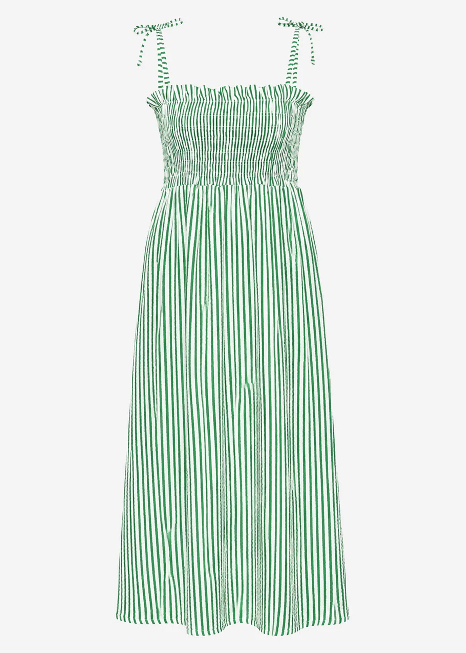 Striped Muslin Maxi Dress with Straps