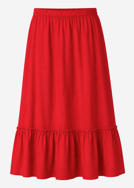 sassyclassy Maxi Rock mit Volant - rot