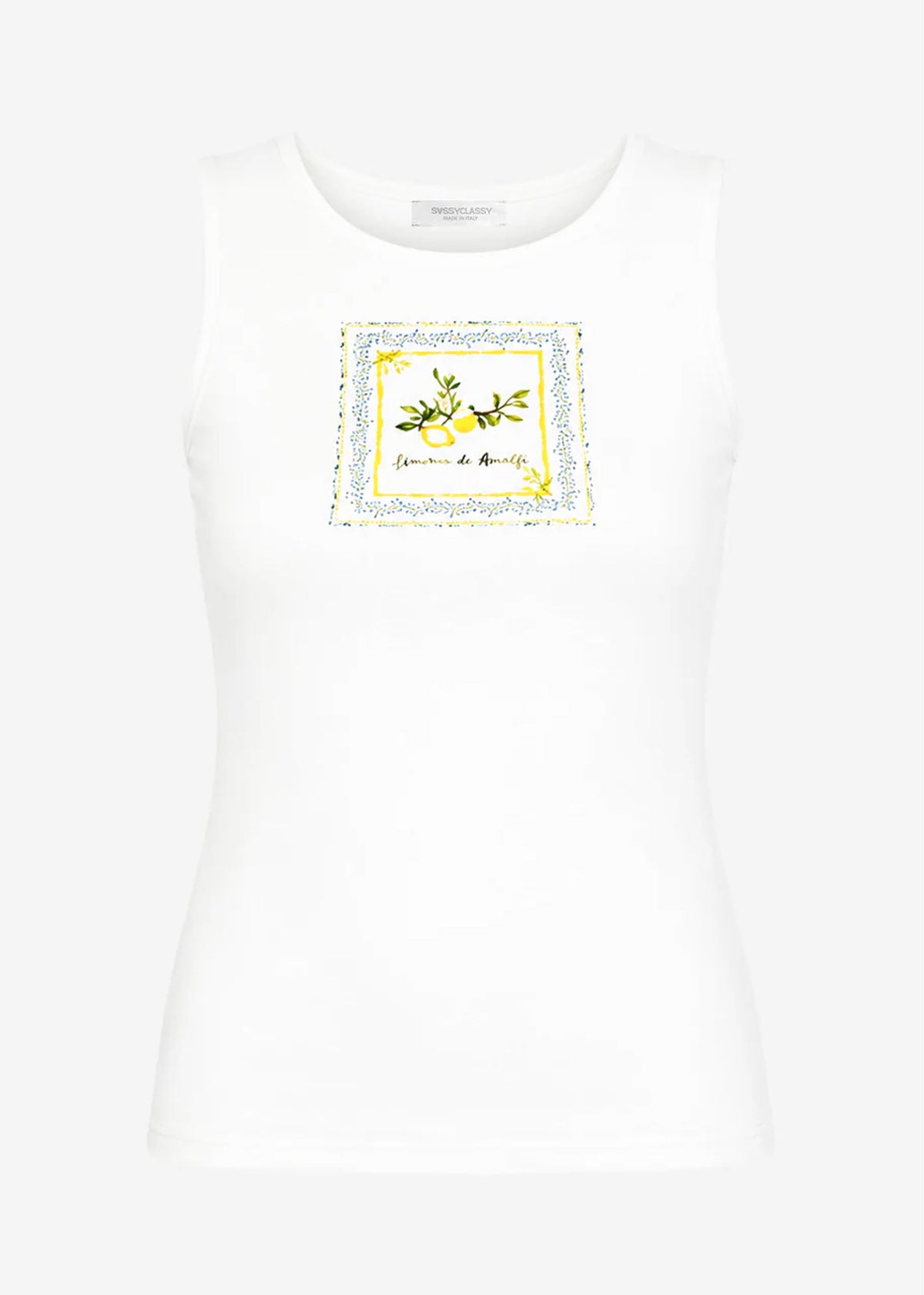 Sleeveless Top with Lemon Print - white – SASSYCLASSY