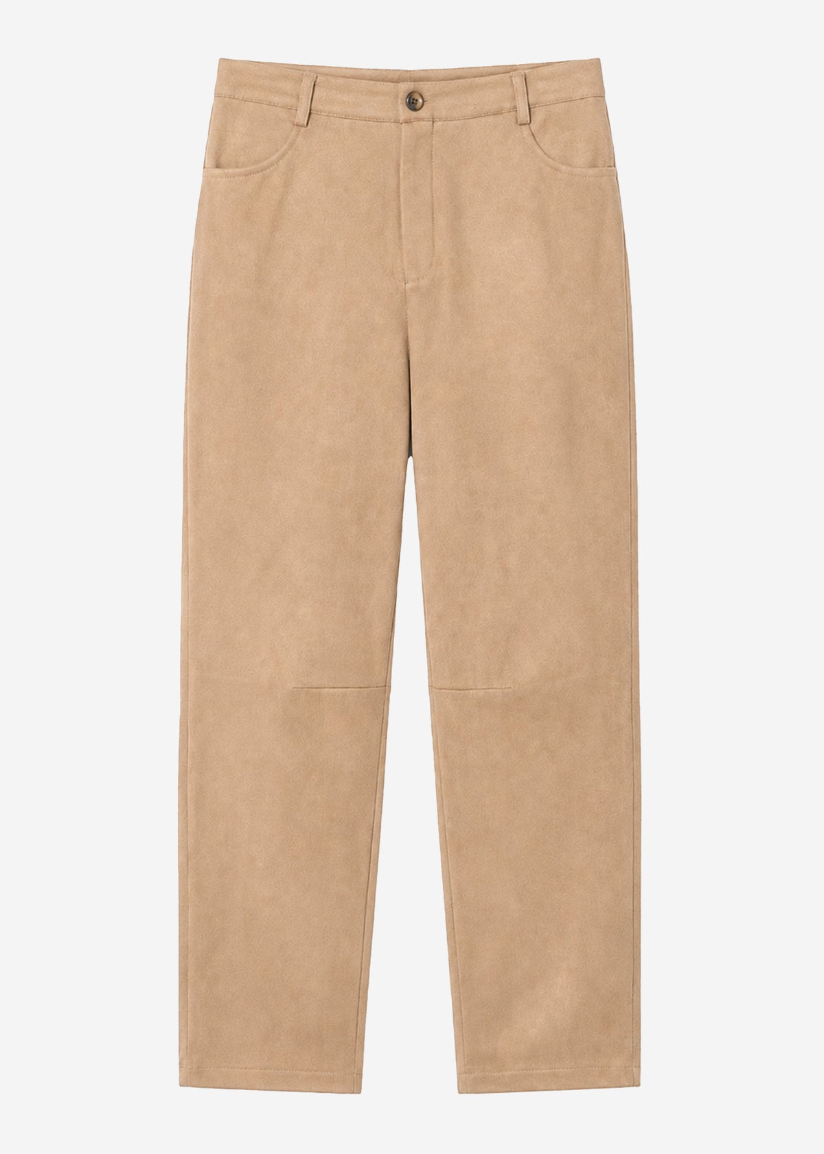 Barrel-Leg Hose in Wildlederoptik - beige