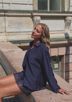 Shorts mit Spitzendetails - dunkelblau