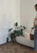 Oversized sweater with red hearts - off-white