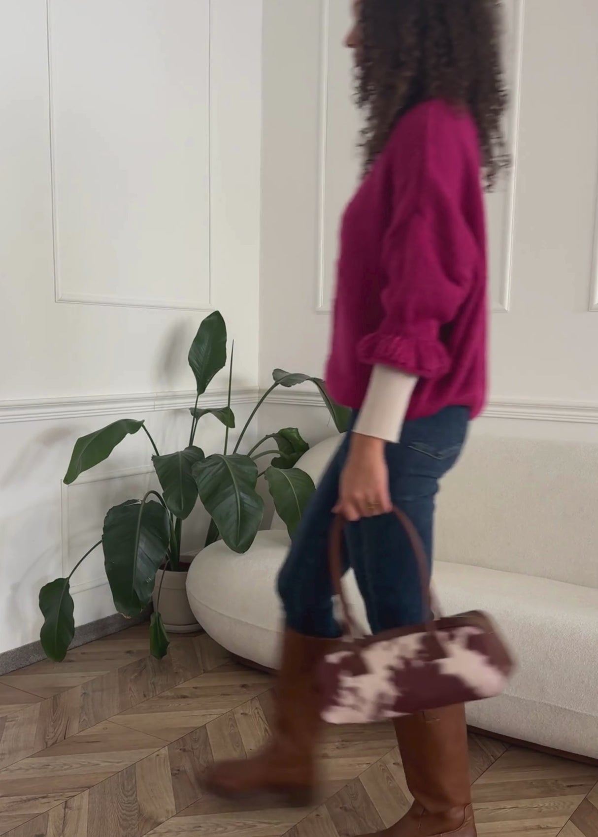 Cardigan mit 3/4-Ärmeln - fuchsia