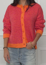 Striped cardigan - orange