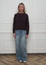 Feinstrickpullover mit strukturierten Streifen - braun