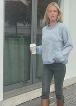 Striped sweater - light blue