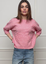 Sweater with floral embroidery - pink