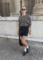 Sweater with Leo pattern-beige-brown