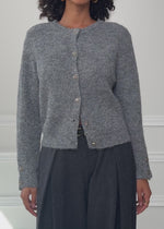 Cardigan mit Pailletten und Lurex - grau