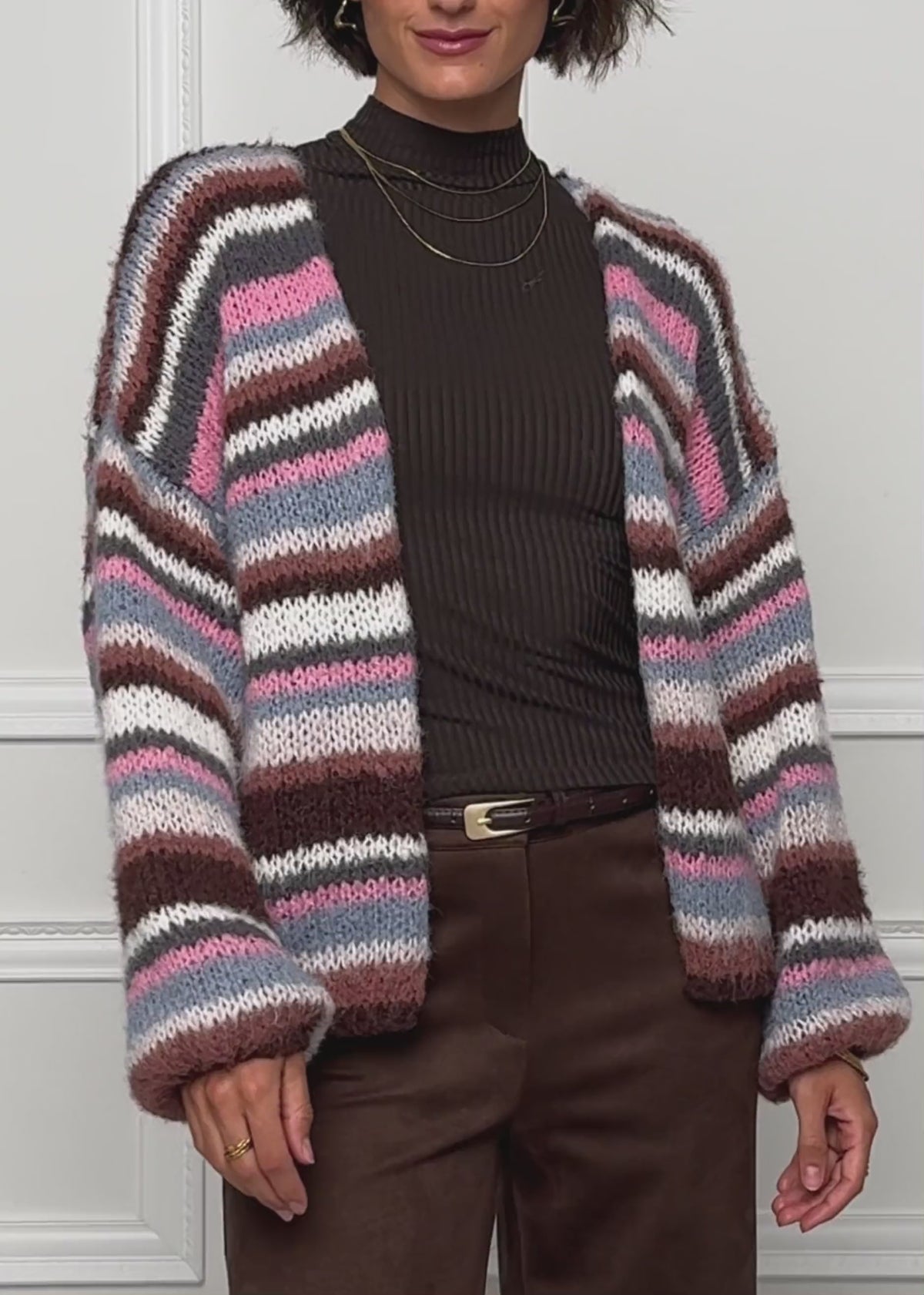 Striped cardigan - pink blue by SASSYCLASSY