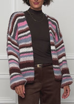 Striped cardigan - pink blue