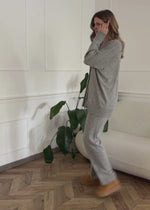 Knitting pants with cashmere - light gray