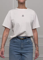 Oversize T-shirt with "MOM" print - off-white